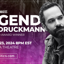 Bannière promotionnelle des New York Game Awards avec le portrait de Neil Druckmann
