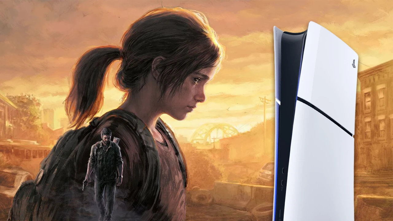 Key art de The Last of Us Part I et PS5 Slim.